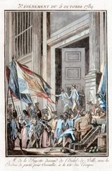 French Revolution - La Fayette leaving the Paris City Hall to go to Versailles, October 5