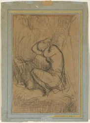 Young Woman Pinning Up Her Long Hair After Bathing