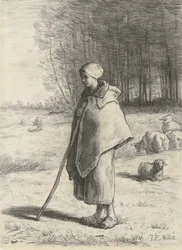 Shepherdess Leaning on a Stick
