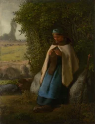 Shepherdess Seated on a Rock