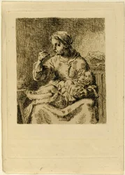 Woman Feeding Her Child