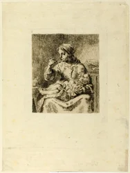 Woman Feeding Her Child