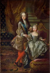 Portrait of King Louis XV and His Fiancee Marie Anne Victoire of Spain