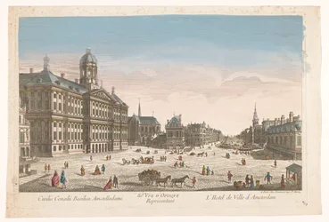 View of the Town Hall and Dam Square in Amsterdam