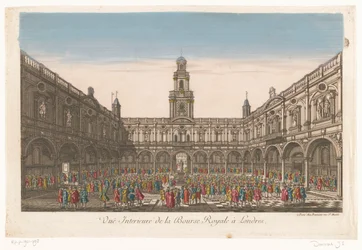 View of the Interior of the Royal Exchange in London (Vue interieure de la Bourse Royale à Londres)