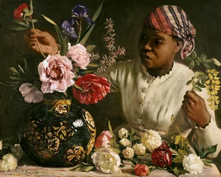 Black woman with Peonies, 1870