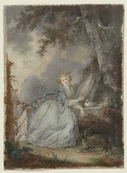 Young Lady by a Stone Balustrade