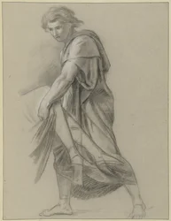 Study of a Man Helping to Carry a Body at the Foot End