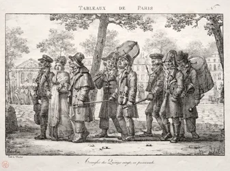Scenes of Paris: Blind Men from the Quinze Vingts, Walking