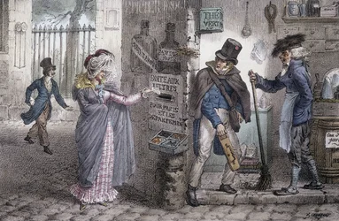 The mailbox - Lithography of Marlet, late 19th century