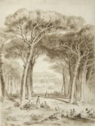 Italian Landscape with Umbrella Pines