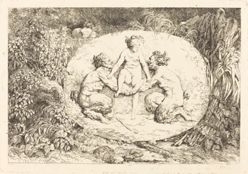 Nymph Supported by Two Satyrs