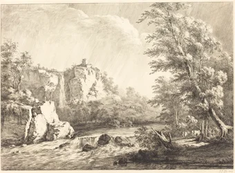 River Landscape with a Passing Storm