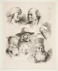 Seven Portrait Heads