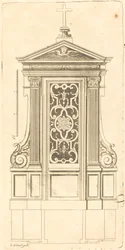 Plan and Elevation of the Most Beautiful Confessionals of Paris, Very Faithfully Measured
