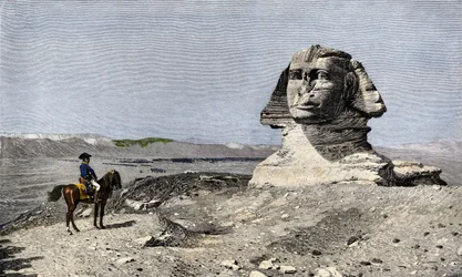 Campaign of Egypt (1798-1801): Napoleon I Bonaparte Before the Sphinx of Gizeh in Egypt