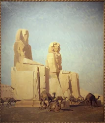 The colossus of Thebes, Memnon and Sesostris. Study