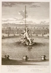 Fountain with cupid firing a water jet arrow, designed by Louis Lerambert, at Versailles