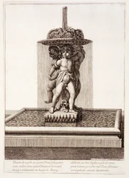 Fountain with three gilded dancers at Versailles