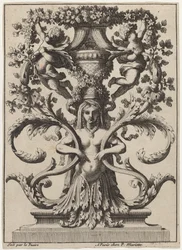 Ornament with a Woman Turning to Foliage