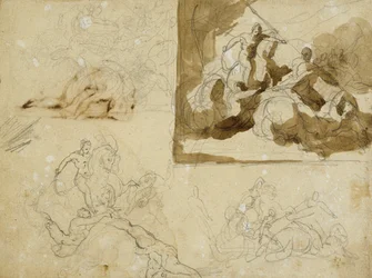 Four Sketches for a Cavalry Battle