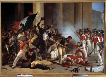 Revolution of 1830: During the Three Glorieuses, prise du louvre le 29/07/1830 et massacre des guards swiss