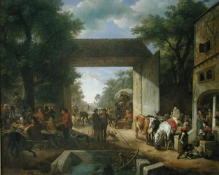 A Market at the Gates of an Inn