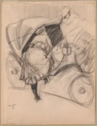 Woman Entering a Fiacre