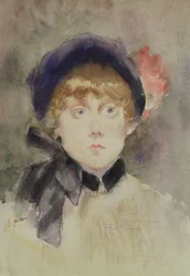 Young Woman in a Blue Hat