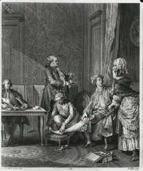 The Levee, engraved by Louis Michel Halbou