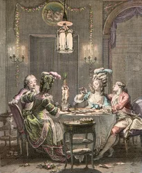 The Gourmet Supper, engraved by Isidore Stanislas Helman (1781) after Moreau, Jean Michel the Younger