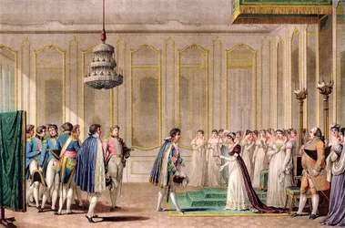 Proxy Marriage Proposal from Napoleon to Empress of Austria (engraving)