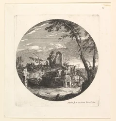 The Ruins in the Background