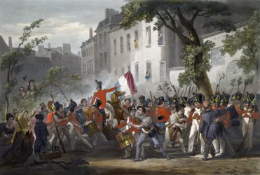 The 5th Line Fraternizing with the People, Boulevard des Italians, on July 29