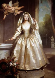 Portrait en pied de Marie Francoise Perdrigeon, madame Boucher (1716-1734) en vestale