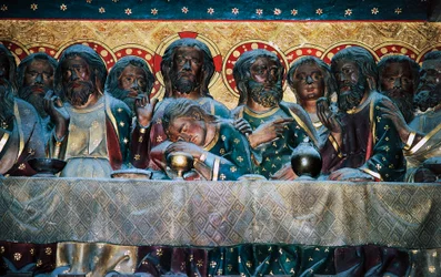 Last Supper, bas-relief of choir with Stories from Life of Christ, By Jean Ravy, Notre-Dame Cathedral