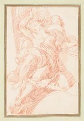 Ceiling Detail of Figure and Decorative Motif