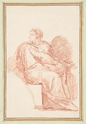 Josiah with Jechoniah in his arms, ancestors of Christ from the Sistine Chapel ceiling by Michelangelo