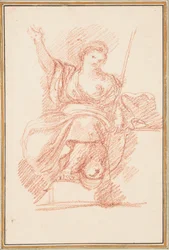 Seated allegorical figure