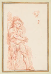 Soldier in Antique Dress with Profile Studies