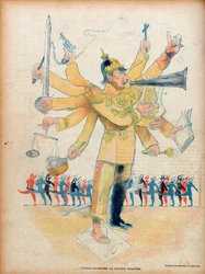 William II (1859-1941) - the man orchestra of the European concert - caricature in 