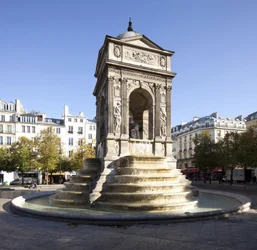 View of the Fontaine des Innocents, in the Renaissance style, monumental fountain built in 1549 under the reign of Henry II