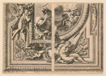 Sheet with Two Designs for Ceiling Decorations, from "Plafons à la Romaine"