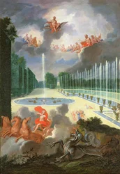 The Groves of Versailles. View of the Dragon Pool and the Pool of Neptune, with Apollo Slaying Python