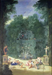 The Groves of Versailles: View of the Entrance to the Maze with Birds, Nymphs and Cherubs