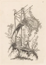 Man Stretching Tent Cloth (series title: Recueil des Tentes Chinoises)