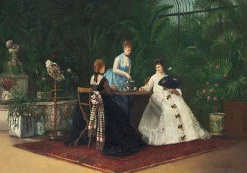 Tea in the conservatory, 1893