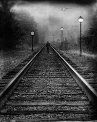 Man on Foggy Tracks