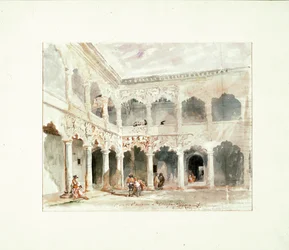 Courtyard of the Infantado Palace in Guadalajara (Spain)