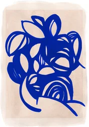 Blue Abstract Floral